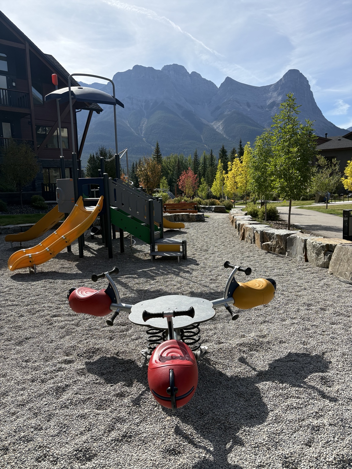 Playground across from BergTraum with Rocky Mountain views